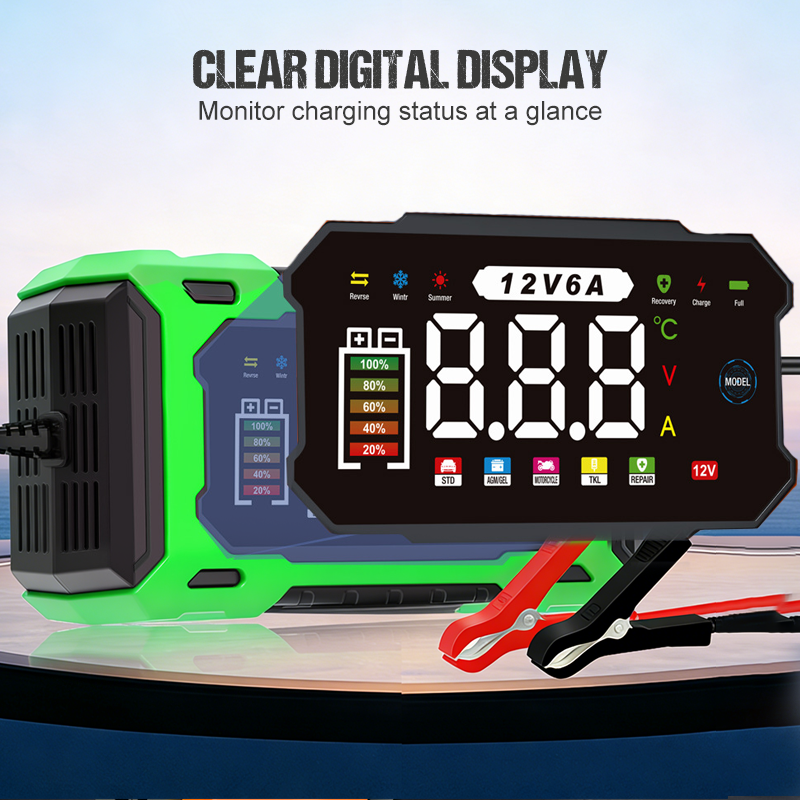 ⏰🔥 ¡50% DE DESCUENTO POR TIEMPO LIMITADO! 🔋 Cargador de Batería Inteligente 12V 6A – Recarga Rápida y Reparación por Pulsos para Tu Coche ⚡🚗