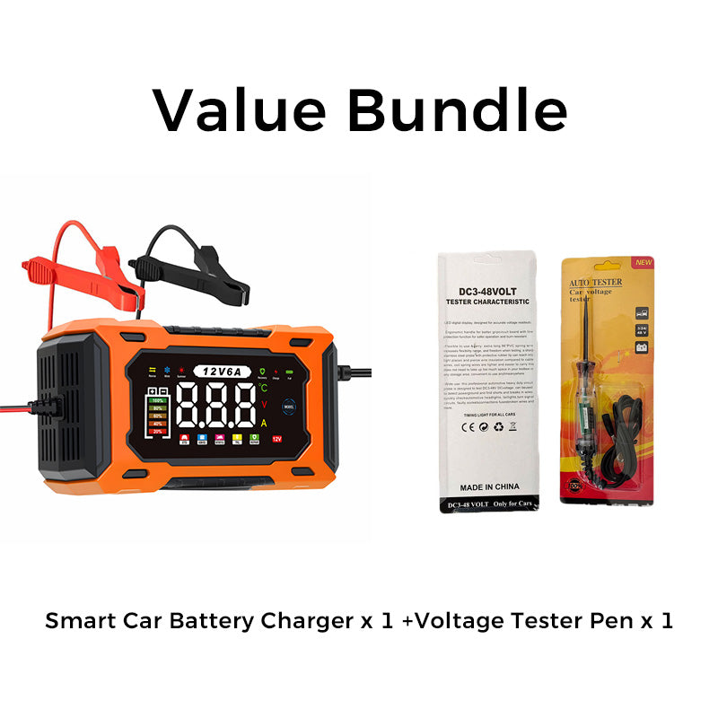 ⏰🔥 ¡50% DE DESCUENTO POR TIEMPO LIMITADO! 🔋 Cargador de Batería Inteligente 12V 6A – Recarga Rápida y Reparación por Pulsos para Tu Coche ⚡🚗