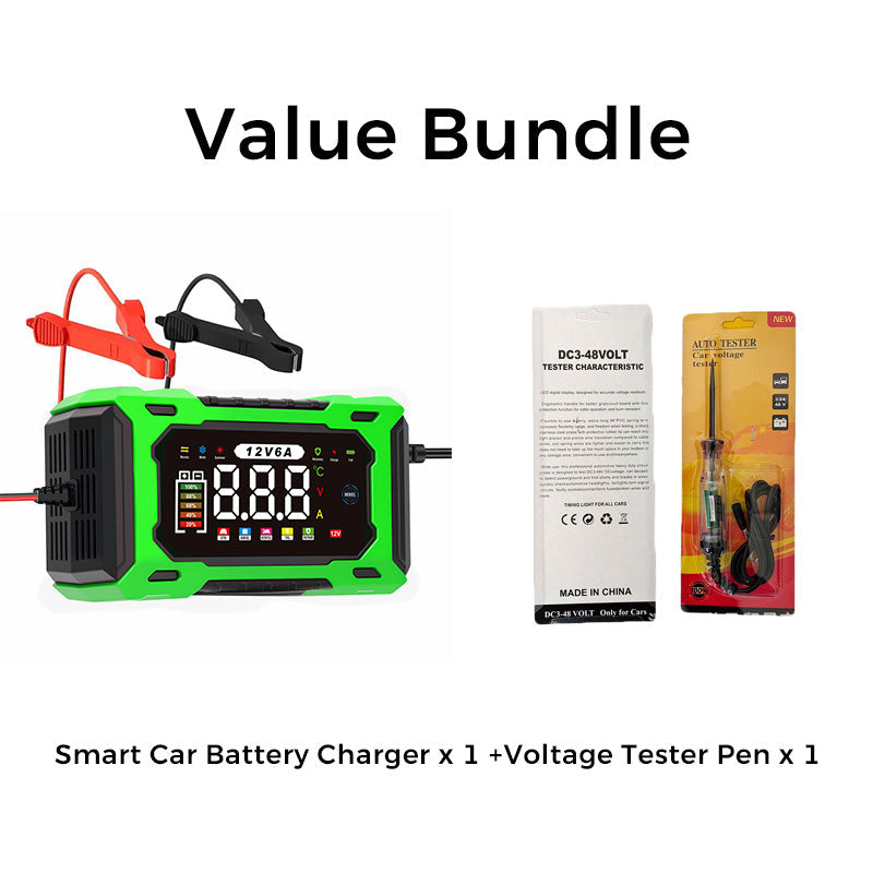 ⏰🔥 ¡50% DE DESCUENTO POR TIEMPO LIMITADO! 🔋 Cargador de Batería Inteligente 12V 6A – Recarga Rápida y Reparación por Pulsos para Tu Coche ⚡🚗