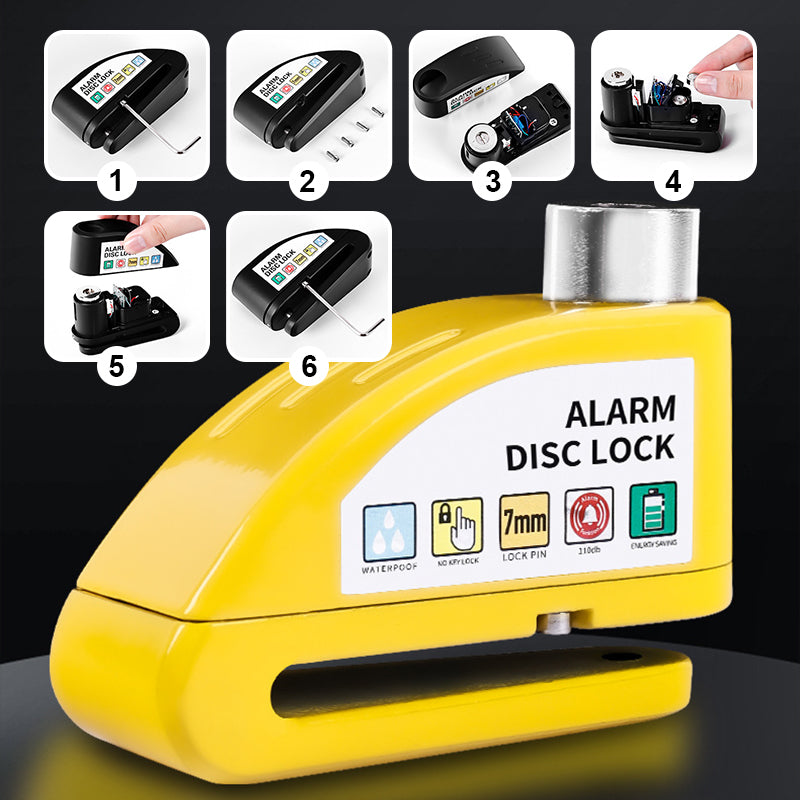 🔒 Candado de disco con alarma para motocicleta | Seguridad inmediata y potente efecto disuasorio – 50% de descuento, disponibilidad limitad