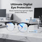 Gafas fotocromáticas retro de media montura que bloquean la luz azul.