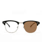 Gafas fotocromáticas retro de media montura que bloquean la luz azul.