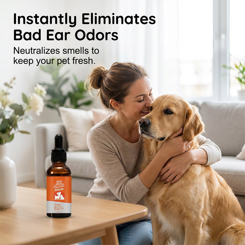Gotas naturales para los oídos de perros y gatos para aliviar el picor y la acumulación de cera.