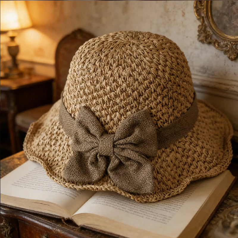 🥳¡OFERTA DE VERANO!🥳💞¡Más de 50.000 unidades vendidas!💥 ¡50% de descuento! 🔥 Elegante sombrero de paja tejido con lazo: transpirable, plegable y perfecto para la playa y los viajes 👒