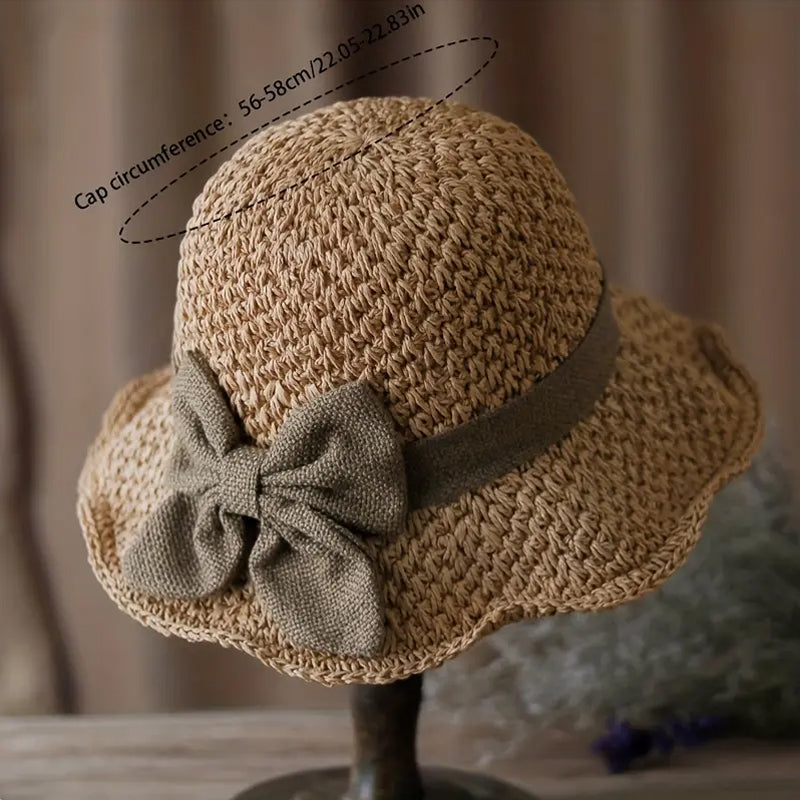 🥳¡OFERTA DE VERANO!🥳💞¡Más de 50.000 unidades vendidas!💥 ¡50% de descuento! 🔥 Elegante sombrero de paja tejido con lazo: transpirable, plegable y perfecto para la playa y los viajes 👒