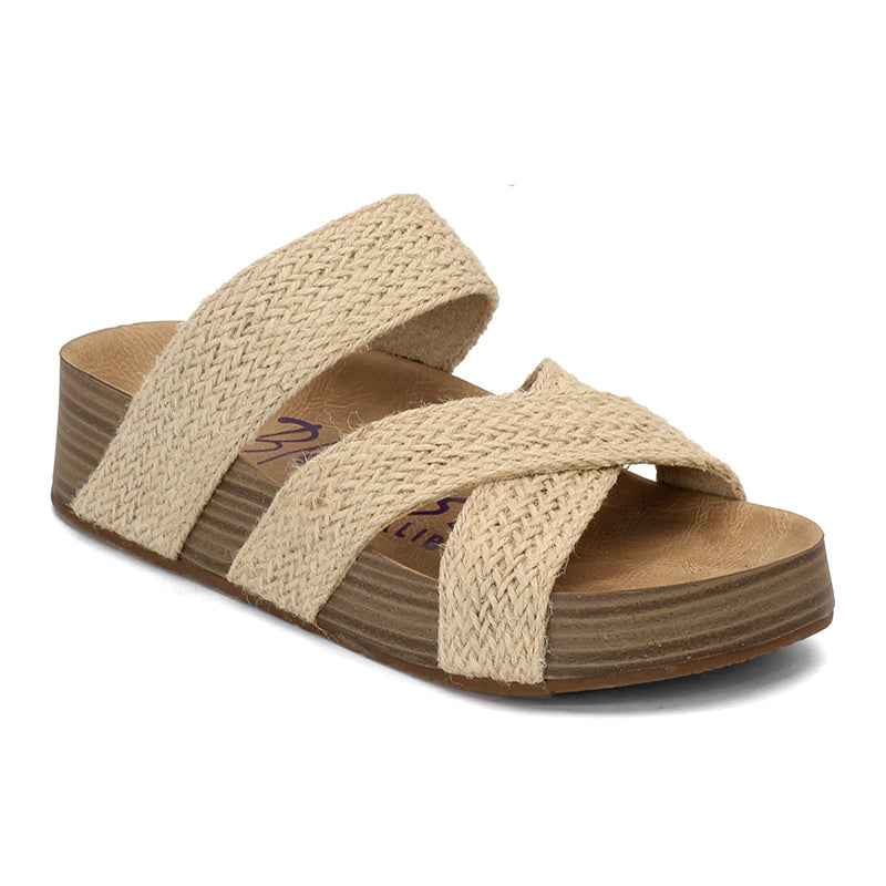 👡 ¡50% DE DESCUENTO AHORA! 🌿Sandalias de cuña para mujer con tiras trenzadas cruzadas – Diseño de doble tira, plataforma elevada y PU resistente ✨