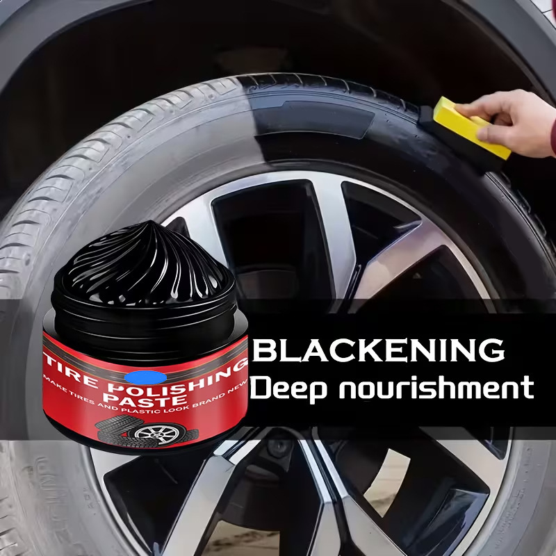 Pasta renovadora para neumáticos y molduras de coche: brillo negro intenso, protección UV y fácil aplicación 💎