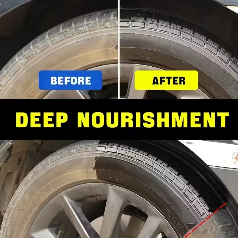 Pasta renovadora para neumáticos y molduras de coche: brillo negro intenso, protección UV y fácil aplicación 💎
