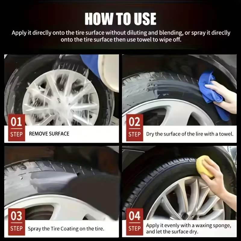 Pasta renovadora para neumáticos y molduras de coche: brillo negro intenso, protección UV y fácil aplicación 💎