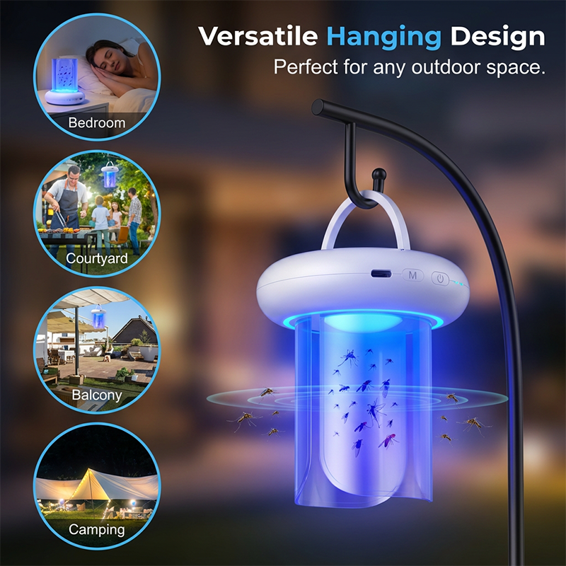 Lámpara trampa para mosquitos y moscas LED UV 360°
