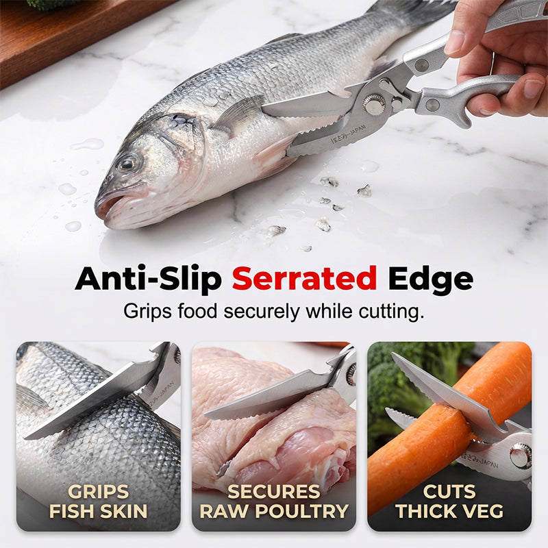 ✂️ Tijeras de cocina multifuncionales de alta resistencia: corta, rebana, tritura... ¡Una sola herramienta lo hace todo! 🦴🔪