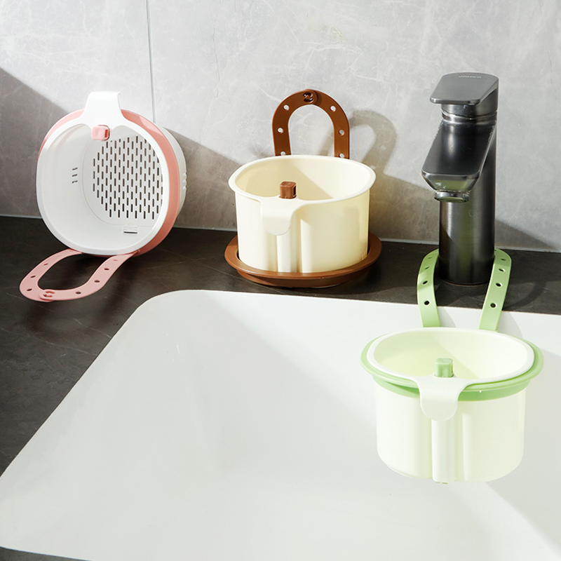 Cesta de drenaje de plástico con ventosa para fregadero de cocina