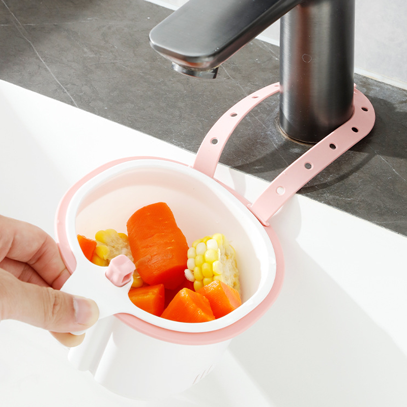 Cesta de drenaje de plástico con ventosa para fregadero de cocina