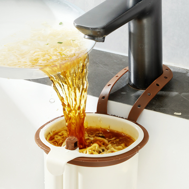 Cesta de drenaje de plástico con ventosa para fregadero de cocina
