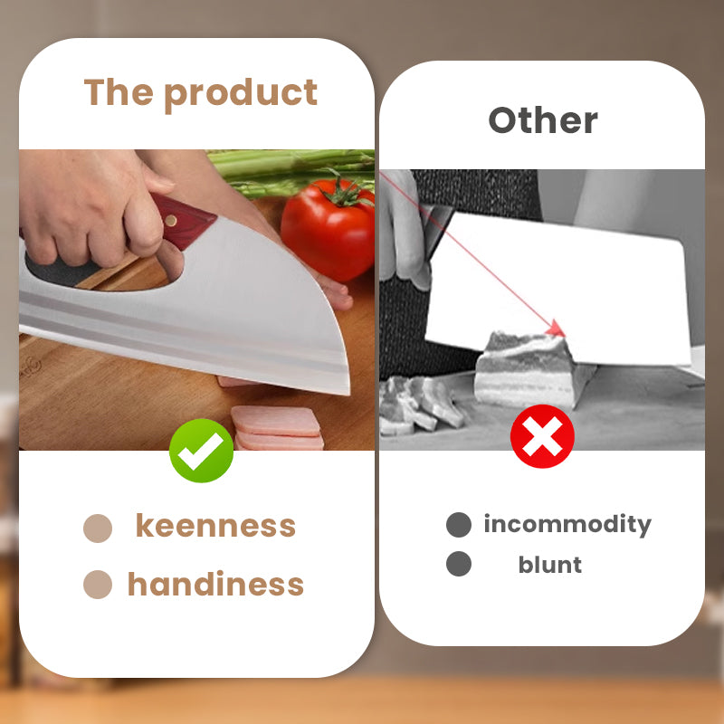 ⏰Compra 1 y llévate 1 gratis🔥Juego de cuchillos de cocina forjados | Cuchillo de chef y hacha para carne afilados y duraderos