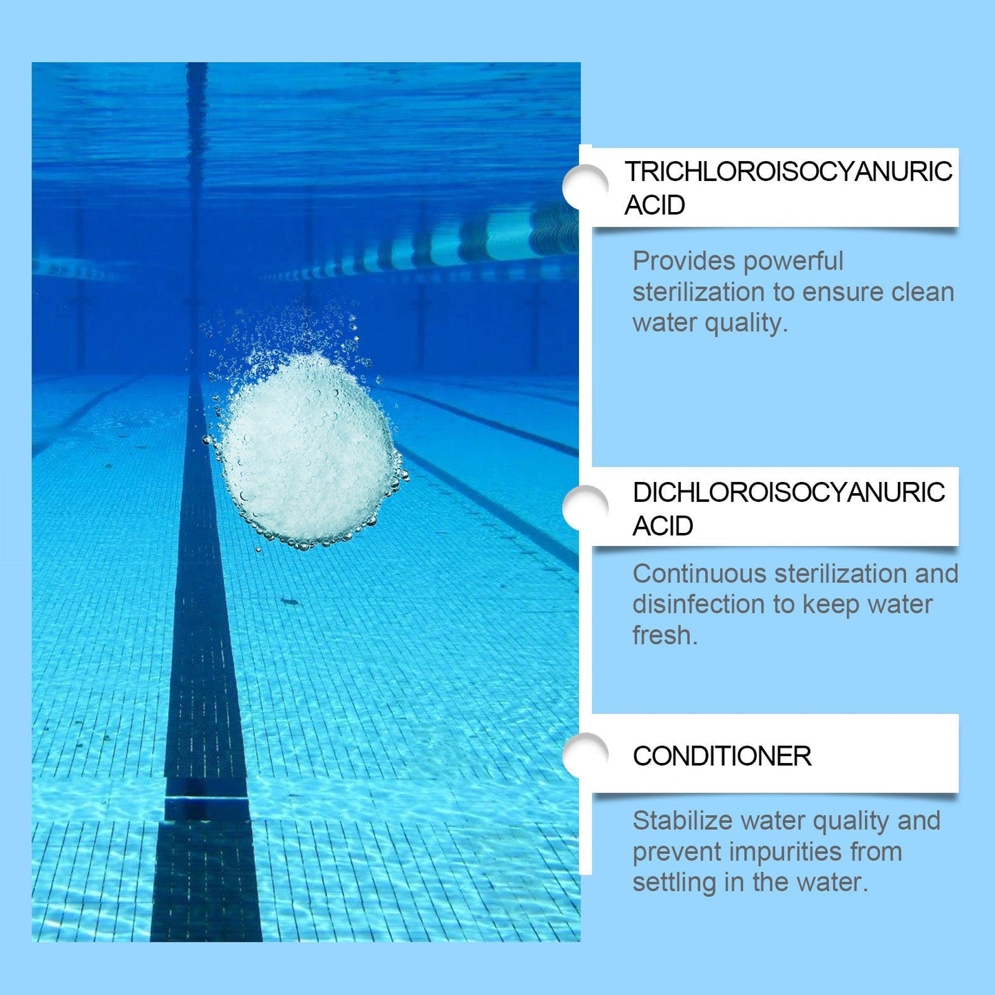 Pastillas para la limpieza de piscinas: para un agua cristalina