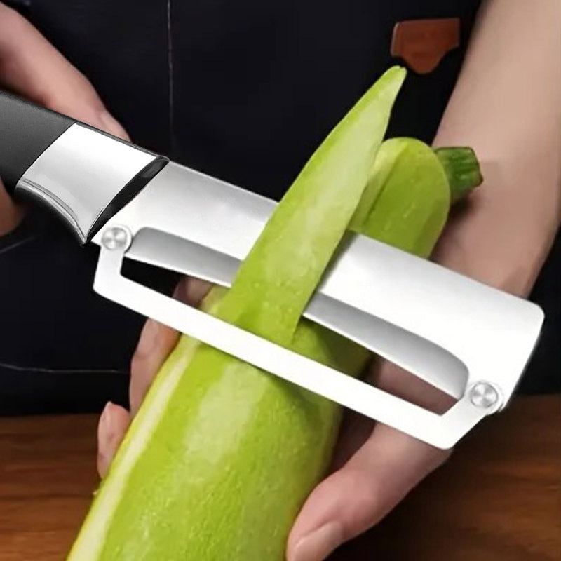 🔪 ¡OFERTA ESPECIAL 50% DE DESCUENTO AHORA! 🥒 Pelador Multifunción de Acero Inoxidable – Hoja Ancha, Afilada como Navaja, con Abrebotellas ✨