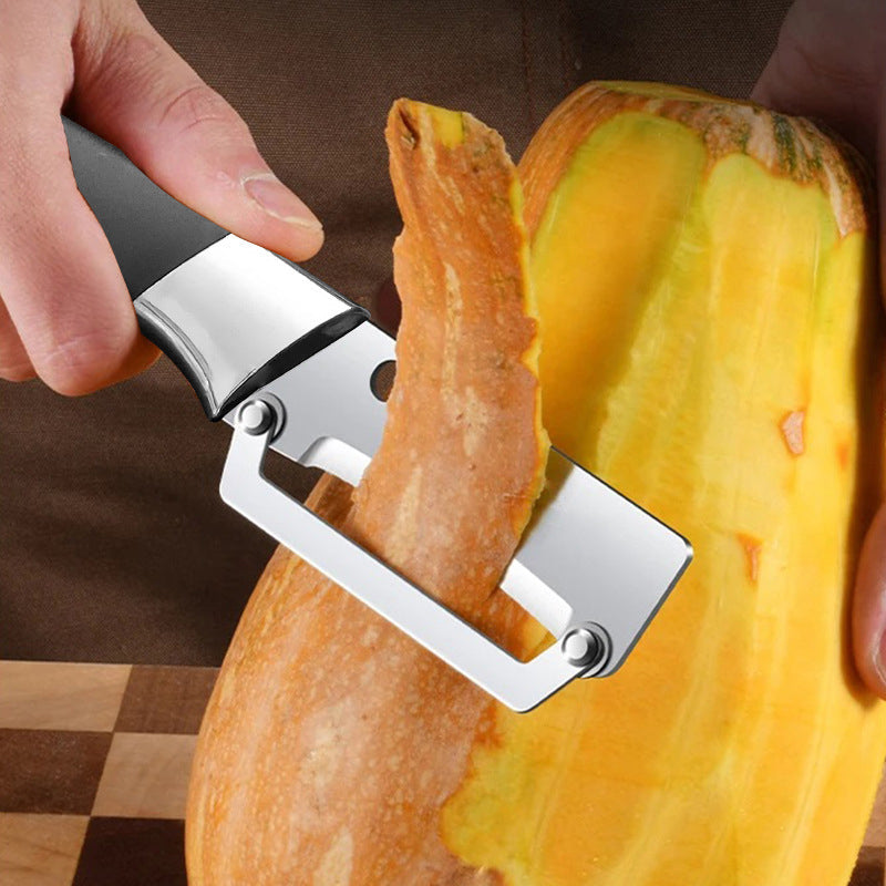 🔪 ¡OFERTA ESPECIAL 50% DE DESCUENTO AHORA! 🥒 Pelador Multifunción de Acero Inoxidable – Hoja Ancha, Afilada como Navaja, con Abrebotellas ✨