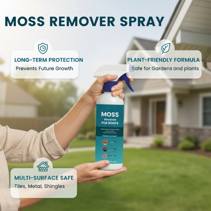 Spray limpiador multiusos para musgo y algas en techos