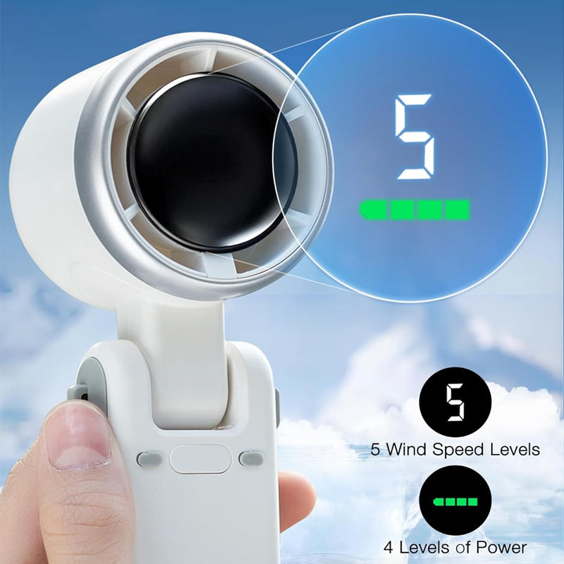 🌀 Ventilador plegable de 5 velocidades: compacto, potente, recargable, ideal para refrescarse en cualquier lugar 💨🔘