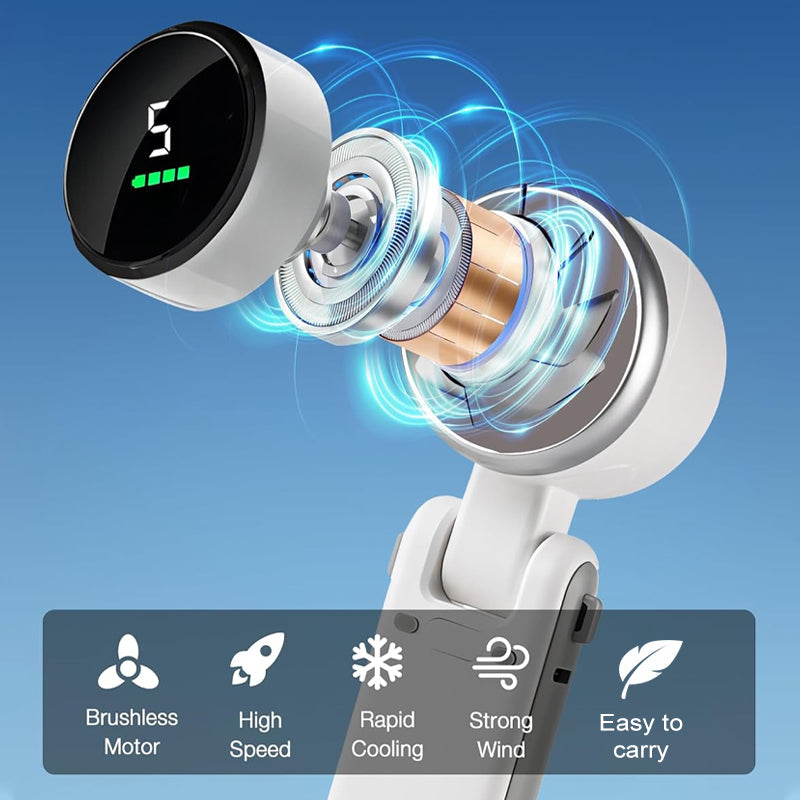 🌀 Ventilador plegable de 5 velocidades: compacto, potente, recargable, ideal para refrescarse en cualquier lugar 💨🔘