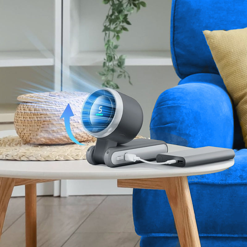 🌀 Ventilador plegable de 5 velocidades: compacto, potente, recargable, ideal para refrescarse en cualquier lugar 💨🔘