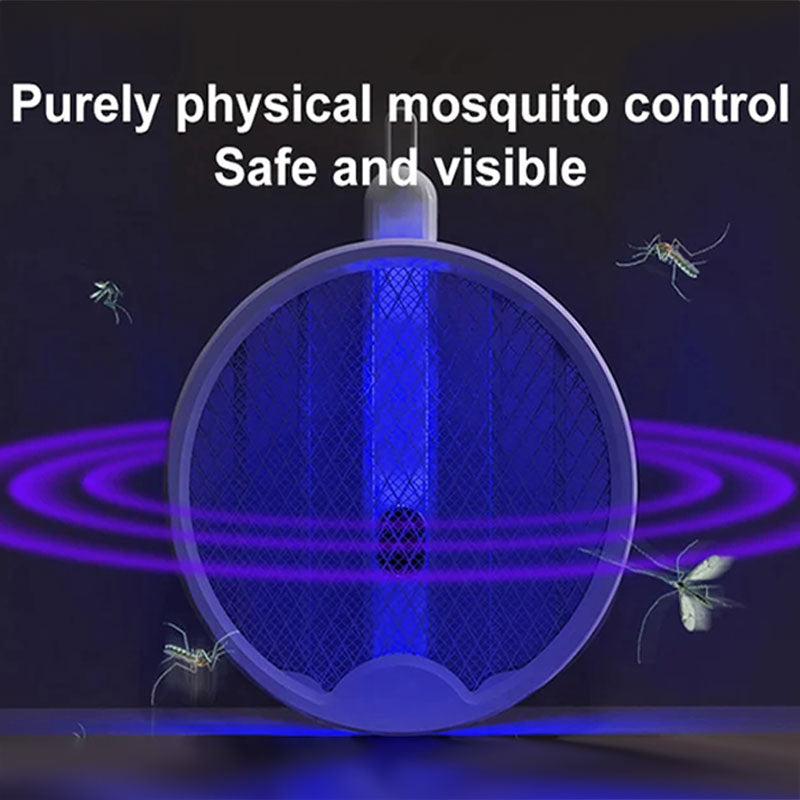 Matamoscas y luz antimosquitos plegables 2 en 1 para montaje en pared, recargables por USB.