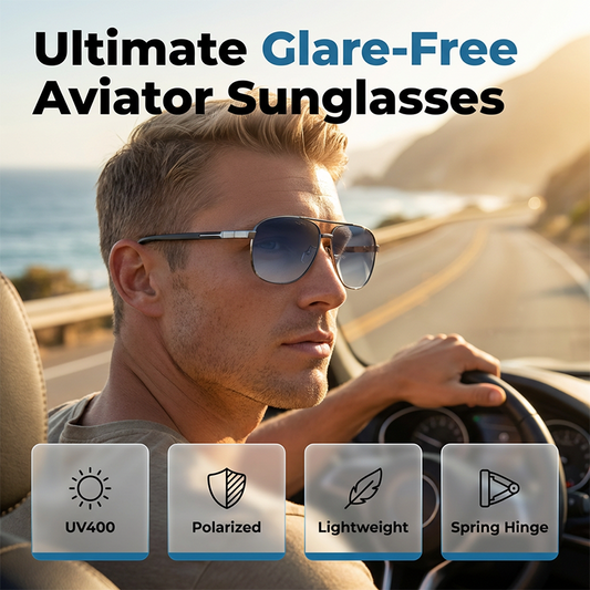 👓Gafas de sol polarizadas para exteriores: bloquean el deslumbramiento y reducen la fatiga visual. Almohadillas nasales de silicona suave y puntas de las patillas texturizadas. Cómodas de usar todo el día. Una visión clara para cada salida. 🚗