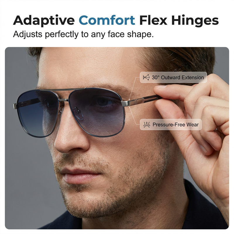 👓Gafas de sol polarizadas para exteriores: bloquean el deslumbramiento y reducen la fatiga visual. Almohadillas nasales de silicona suave y puntas de las patillas texturizadas. Cómodas de usar todo el día. Una visión clara para cada salida. 🚗