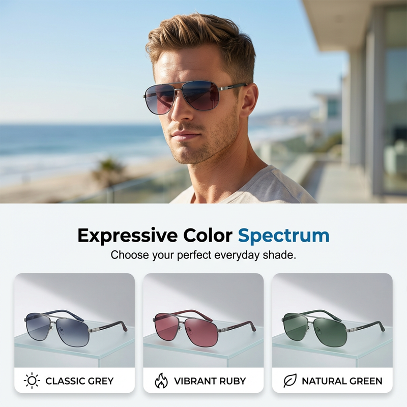 👓Gafas de sol polarizadas para exteriores: bloquean el deslumbramiento y reducen la fatiga visual. Almohadillas nasales de silicona suave y puntas de las patillas texturizadas. Cómodas de usar todo el día. Una visión clara para cada salida. 🚗