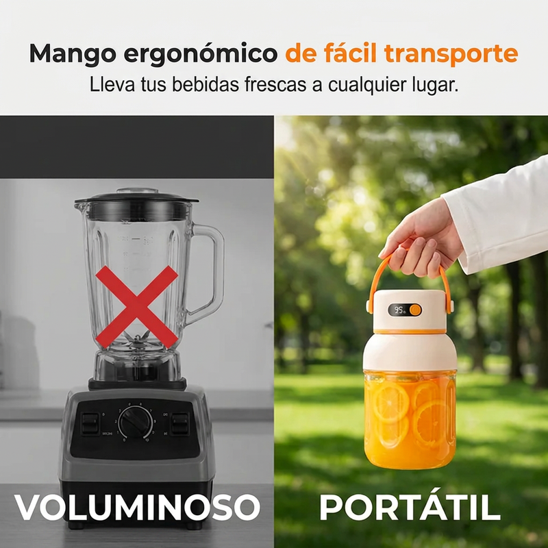 🥤 ¡OFERTA POR TIEMPO LIMITADO 50% DE DESCUENTO! 🔋 Licuadora Personal Portátil – Recargable USB, 1L, Tritura Hielo ✨