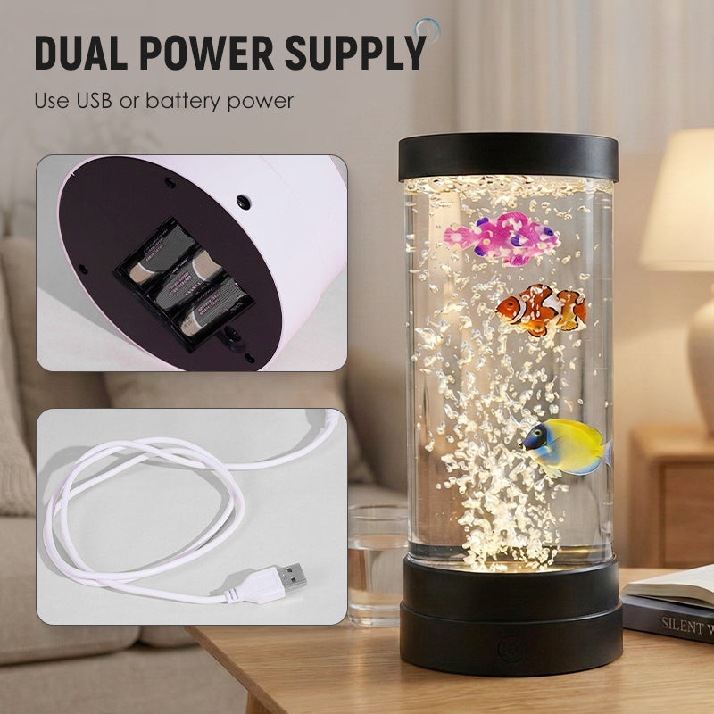 💐 ¡50% DE DESCUENTO! Lámpara de acuario LED con burbujas de peces – burbujas continuas para una atmósfera zen 🐟💧【Stock limitado】