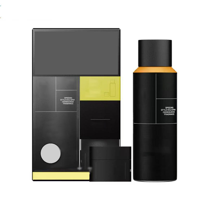 Set de arcilla voluminizadora de secado rápido y spray fijador.