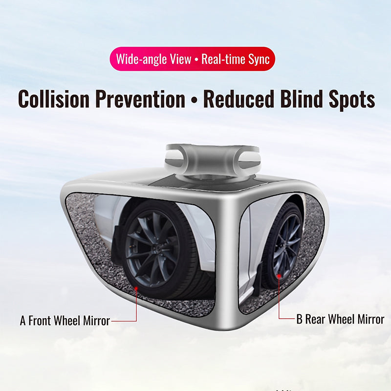 Espejo retrovisor de punto ciego ajustable de 360° con doble lente