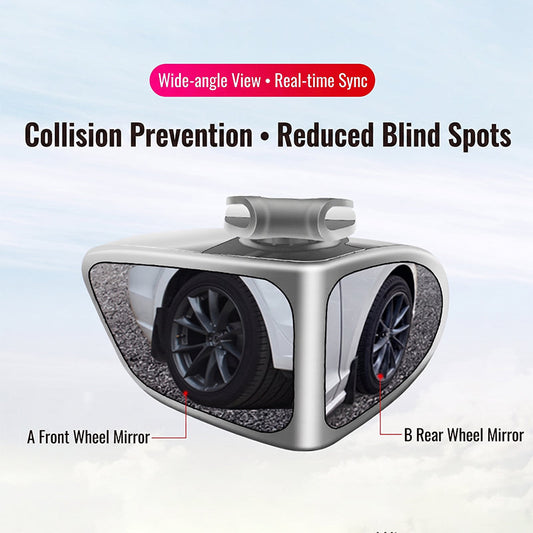 Espejo retrovisor de punto ciego ajustable de 360° con doble lente