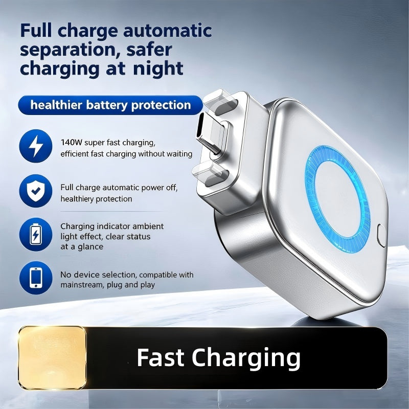 🌞Despertar de verano: ¡50 % de descuento!⚡ Cargador ultrarrápido de 140 W con apagado automático por IA – USB-C PD 3.1 – Protección inteligente de la batería – Universal para iPhone, MacBook y tabletas