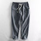 👖 ¡50% DE DESCUENTO AHORA! 🌿 Pantalones de lino para hombre – Rayados y cortos – Cintura elástica con cordón – Pantalones de verano transpirables 🏖️