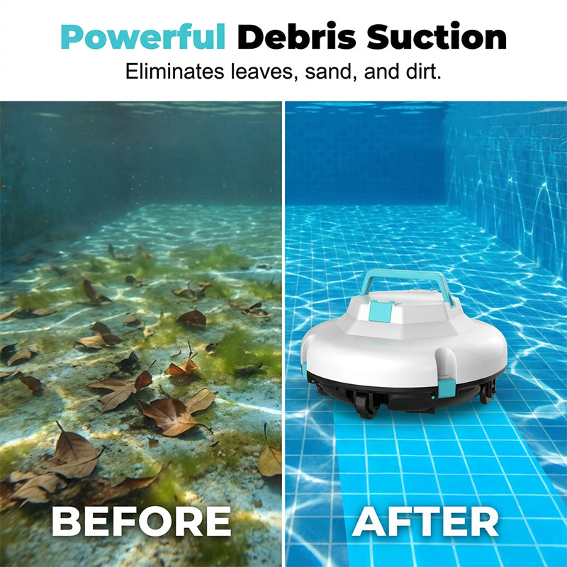 🤖¡Novedades con un 50 % de descuento!🌊Robot limpiador de piscinas | Sin cables · Potente succión · Navegación inteligente · Arranque con un solo toque · Cesta filtrante fácil de extraer🏖️