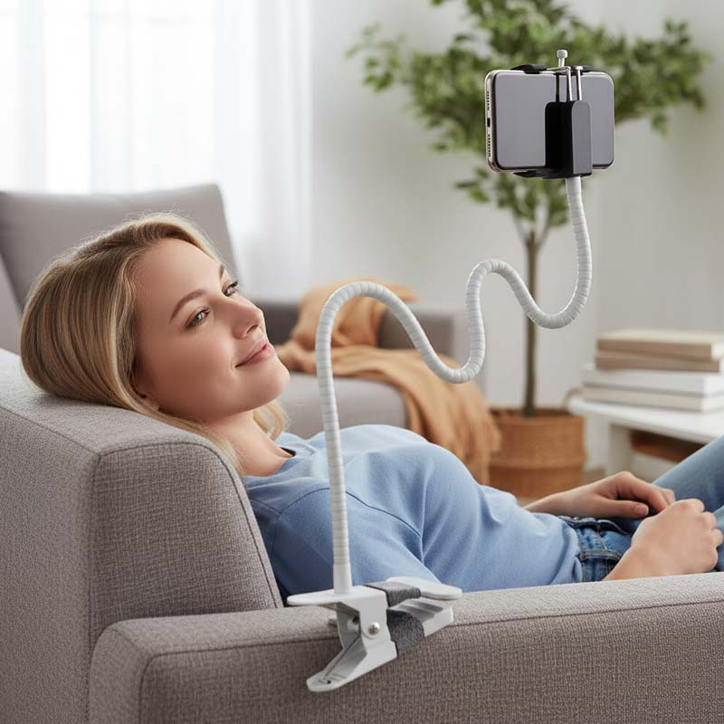 Soporte flexible para teléfono con cuello de cisne para cama y escritorio.