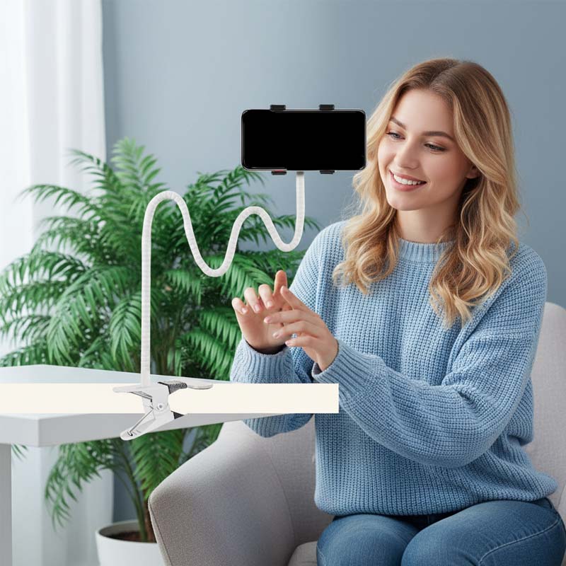 Soporte flexible para teléfono con cuello de cisne para cama y escritorio.