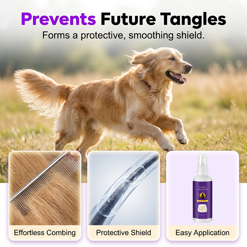 🥳¡OFERTA ESPECIAL 2026!🥳💞¡Más de 50.000 unidades vendidas!🐕💨 ¡30% de descuento! Spray desenredante para mascotas: suaviza los nudos al instante, a base de plantas y seguro para lamer. Sin enjuague. Suave aroma a lavanda. ✨🐈
