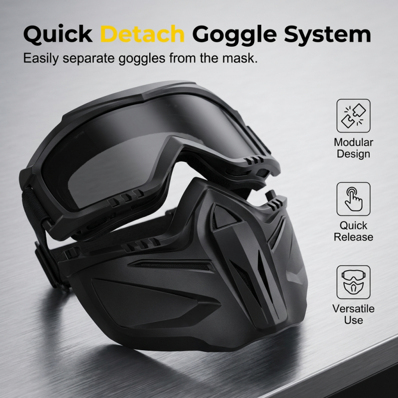 Máscara con gafas integrales desmontables