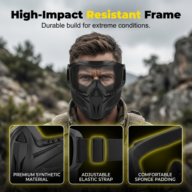 Máscara con gafas integrales desmontables