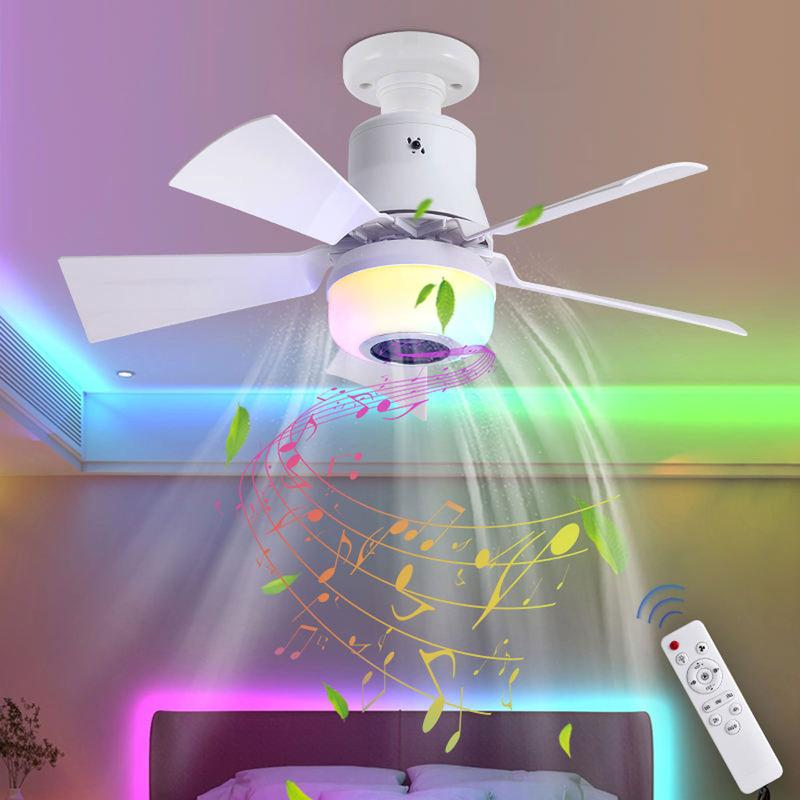 🔥Oferta especial de verano🌬️Ventilador de techo inteligente con luz, RGB y altavoz Bluetooth