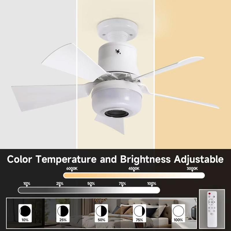 🔥Oferta especial de verano🌬️Ventilador de techo inteligente con luz, RGB y altavoz Bluetooth