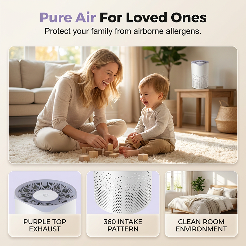 ✨ Purificador de aire de escritorio 360° – ¡Respira aire limpio en cualquier lugar! ✨