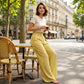 ❤️Women's Smocked Waist Striped Gingham Pants