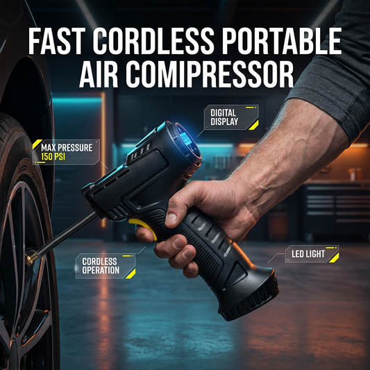 Bomba compresora de aire digital portátil