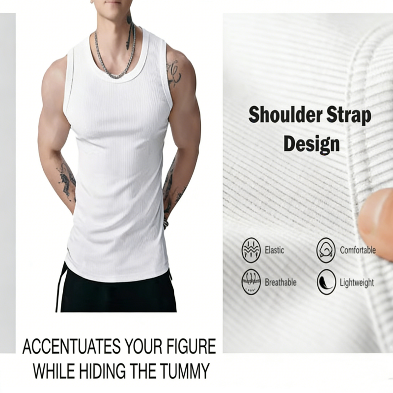 Camiseta sin mangas acanalada para hombre