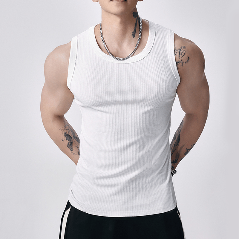 Camiseta sin mangas acanalada para hombre